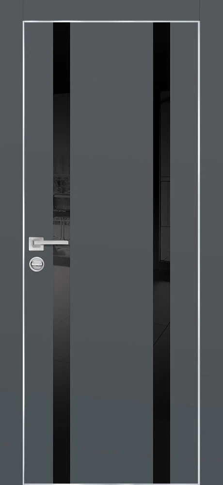 Фото Межкомнатная дверь PX-9  AL кромка с 4-х ст. Графит матовый