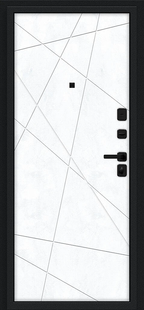 Входная дверь Граффити-5/SBlack Букле черное/Snow Art BR6188 внутренняя сторона