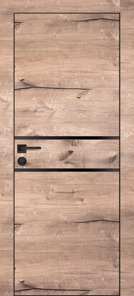 Фото Межкомнатная дверь PX-18 черная кромка с 4-х ст. Дуб пацифик