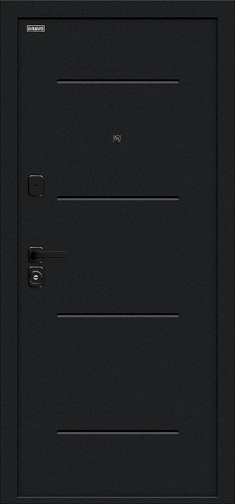 Входная дверь Граффити-1 Инсайд/SBlack Букле черное/Look Art BR6222 внешняя сторона