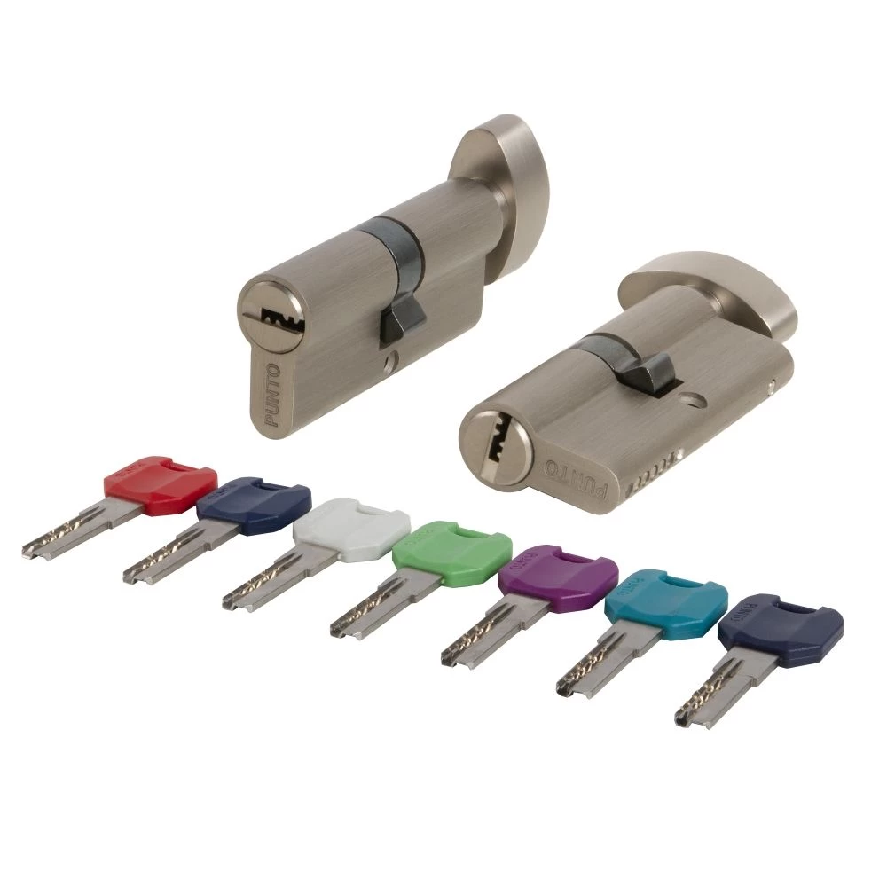 Фото Цилиндровый механизм MaxPro7002Knob80mm(35+10+35) SN никель 7key с вертушкой