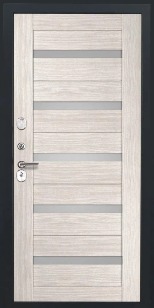 Входная дверь ДвериПРО L-Термо серебро СБ-1 (ст. белое, 16мм, капучино) DPRO200584 внутренняя сторона