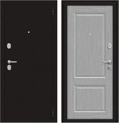 Дверь Браво Optim X-2 6 см Антик Медный/Серый клен