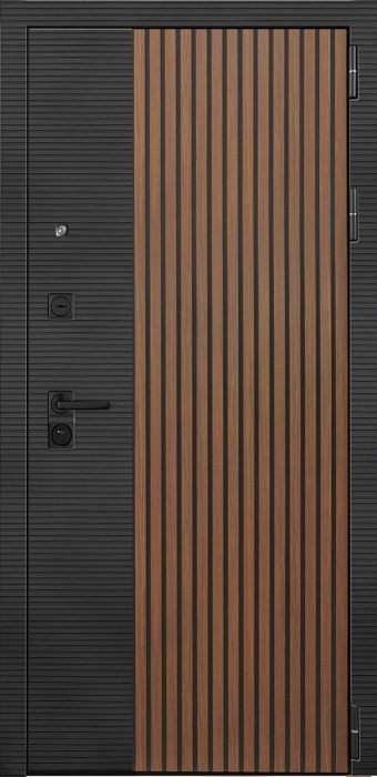Входная дверь Модель L - 48 ФЛ-677 (10мм, белый матовый) внешняя сторона